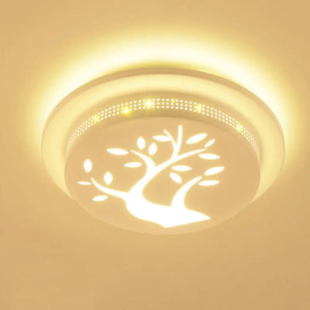 Modern Art Deco Flush Mount Ceiling Light For Hallway - Stylish Circular Acrylic Lamp White / C