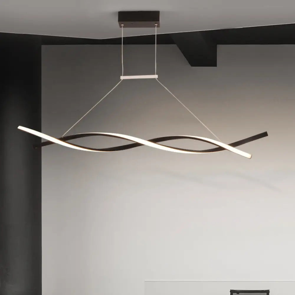 Modern Art Deco Led Pendant Light For Reception Area Black / 31.5 White