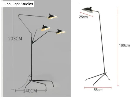 Modern Art Floor Led Lamp For Living Room Bedroom Study Office Lustre Black Standing Light With