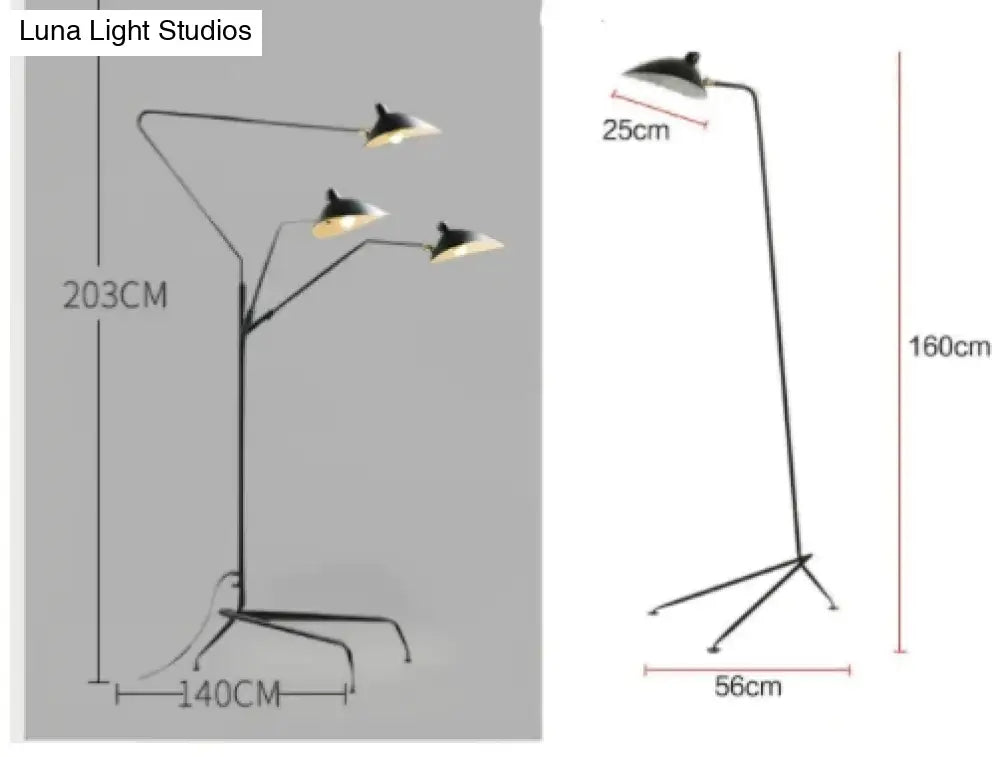 Modern Art Floor Led Lamp For Living Room Bedroom Study Office Lustre Black Standing Light With