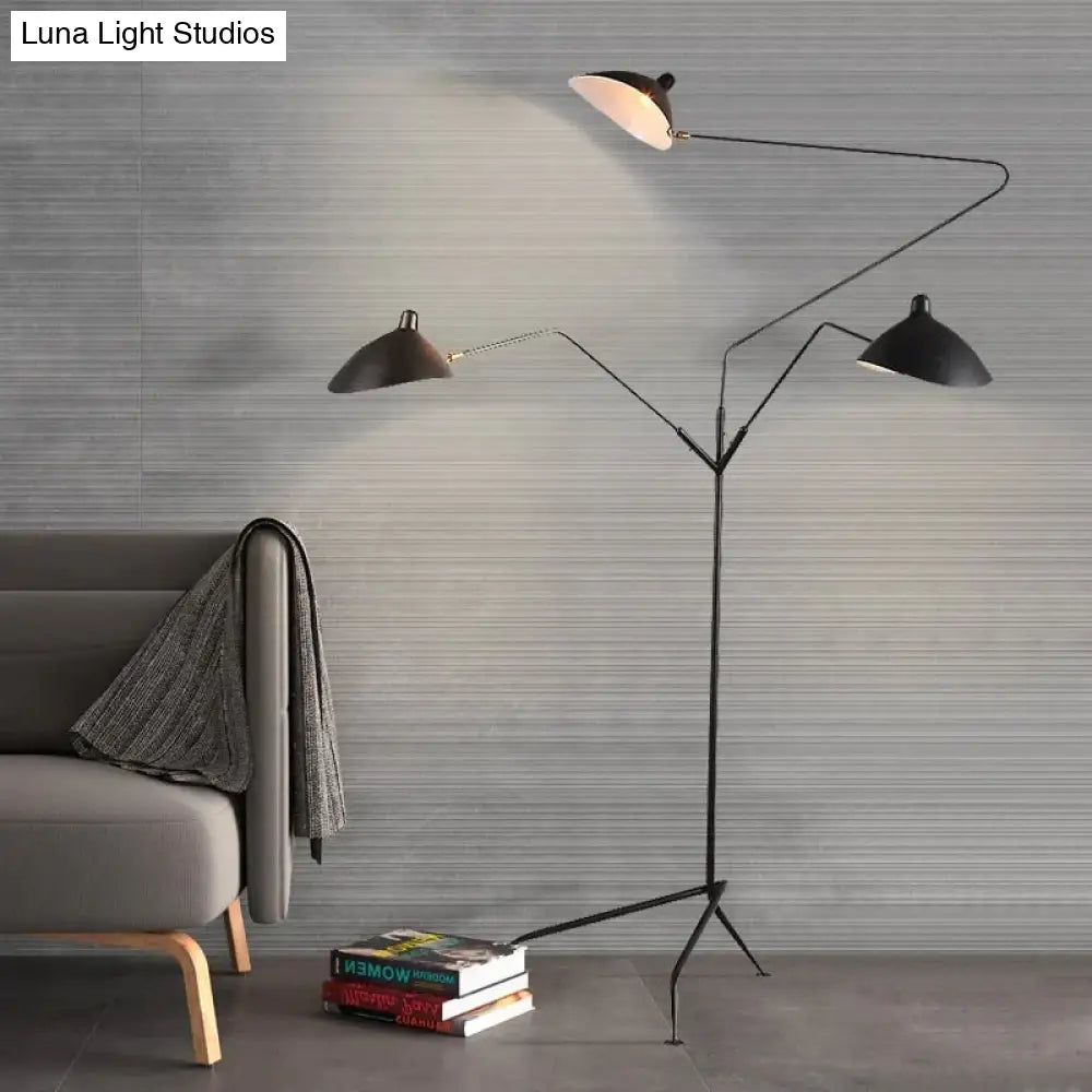 Modern Art Floor Led Lamp For Living Room Bedroom Study Office Lustre Black Standing Light With