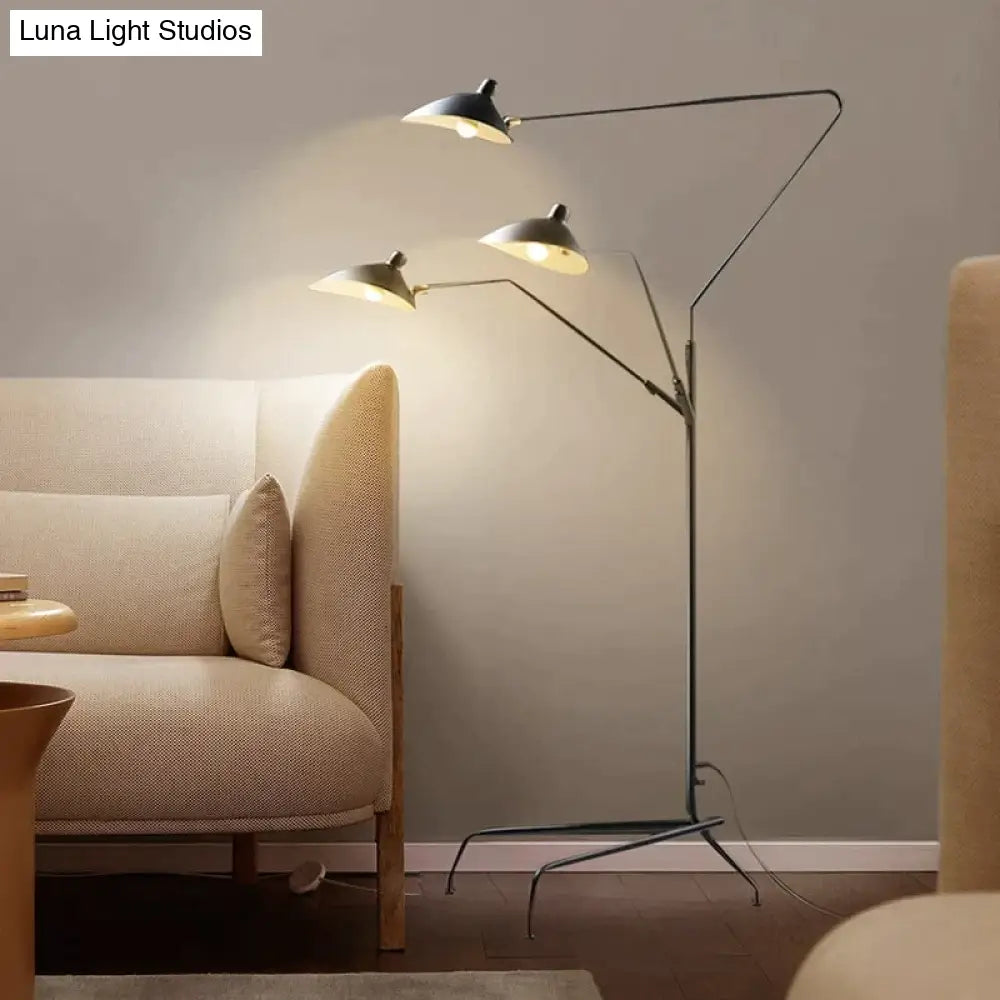 Modern Art Floor Led Lamp For Living Room Bedroom Study Office Lustre Black Standing Light With