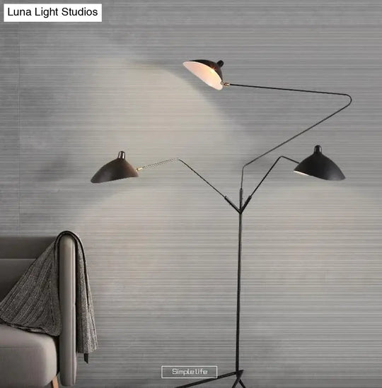 Modern Art Floor Led Lamp For Living Room Bedroom Study Office Lustre Black Standing Light With