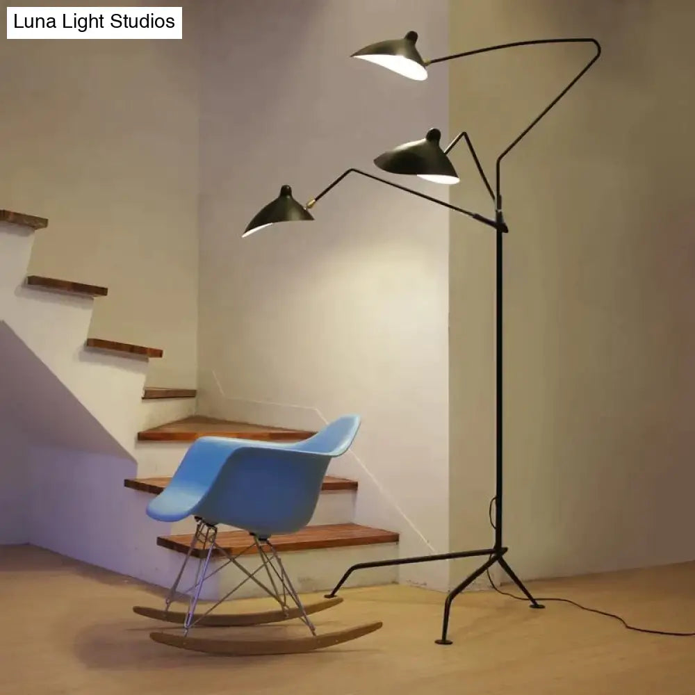 Modern Art Floor Led Lamp For Living Room Bedroom Study Office Lustre Black Standing Light With