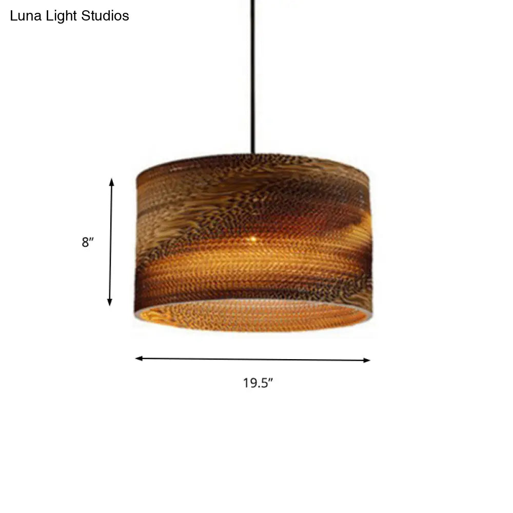 Modern Asian Drum Shade Ceiling Pendant Light For Restaurant Dining Room