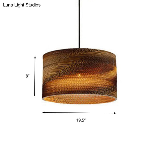 Modern Asian Drum Shade Ceiling Pendant Light For Restaurant Dining Room