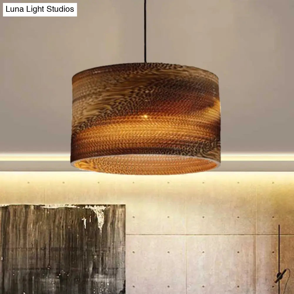 Modern Asian Drum Shade Ceiling Pendant Light For Restaurant Dining Room