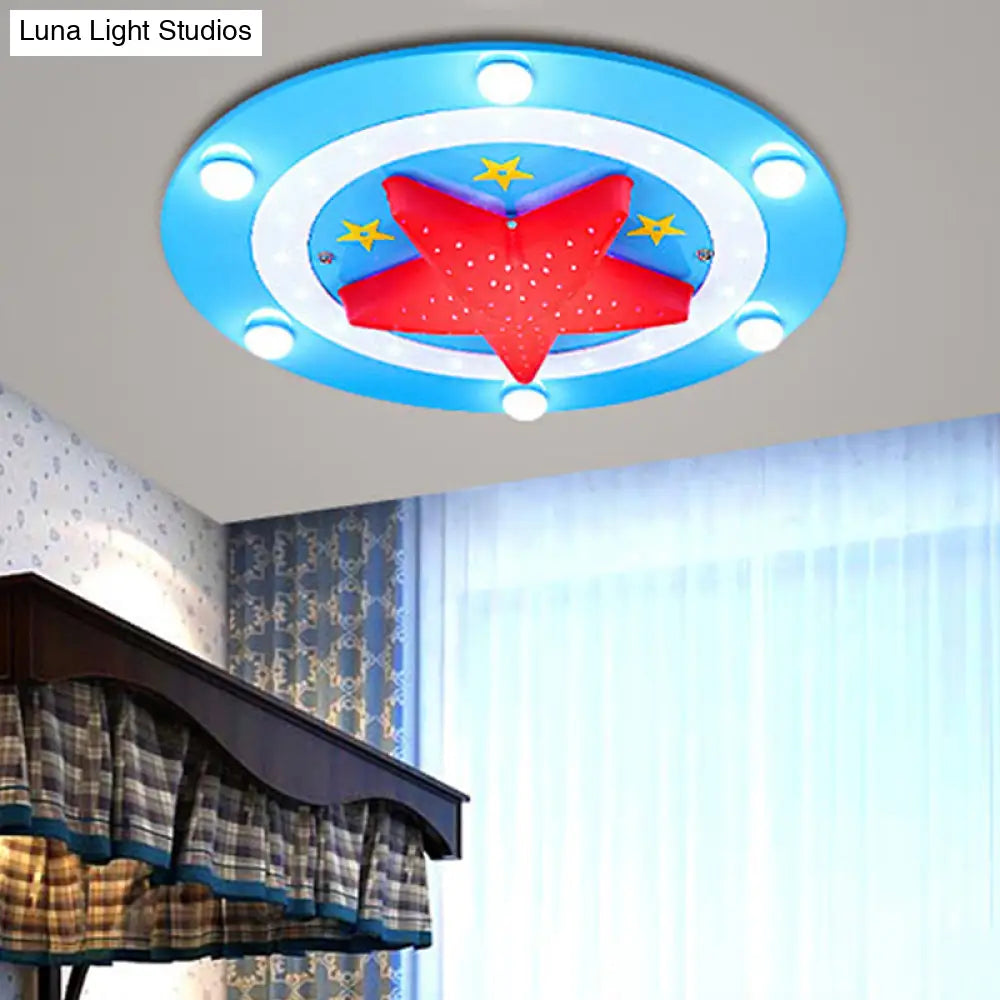 Modern Baby Bedroom Ceiling Mount Light With Star Acrylic Flush