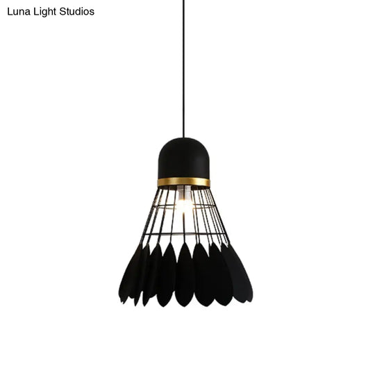 Modern Badminton Hanging Lamp - Artistic Metallic Pendant Ceiling Light For Dining Room