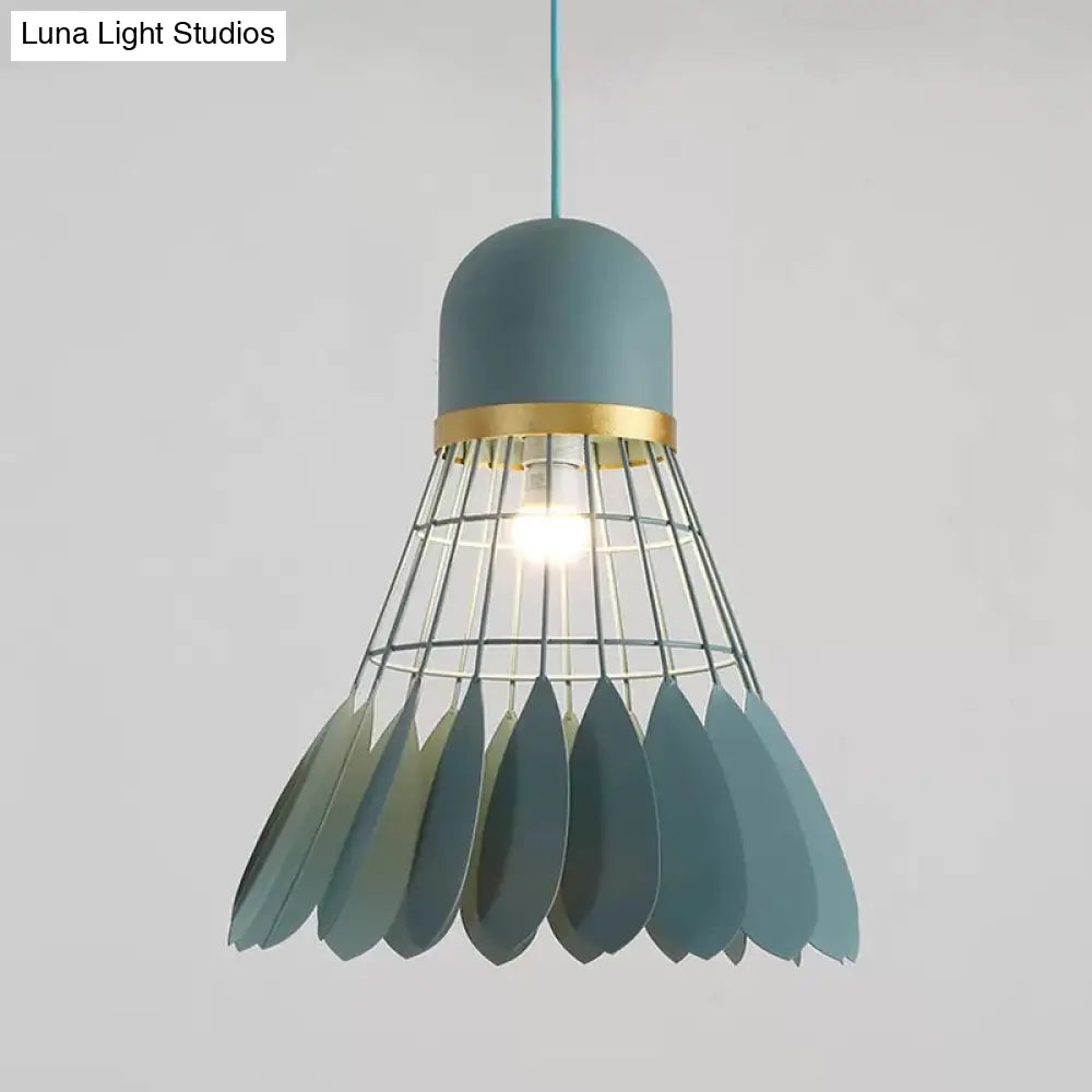 Modern Badminton Hanging Lamp - Artistic Metallic Pendant Ceiling Light For Dining Room