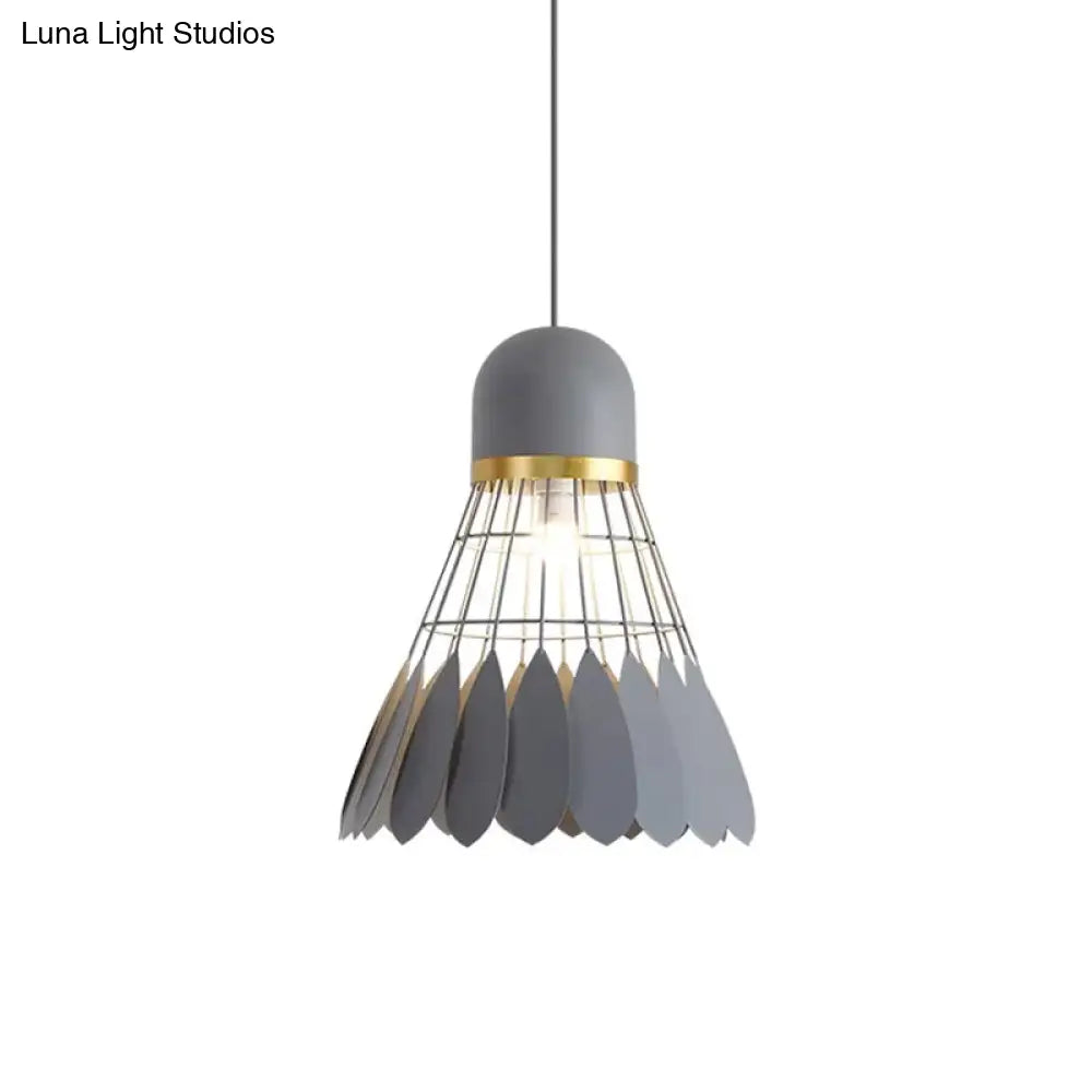 Modern Badminton Hanging Lamp - Artistic Metallic Pendant Ceiling Light For Dining Room