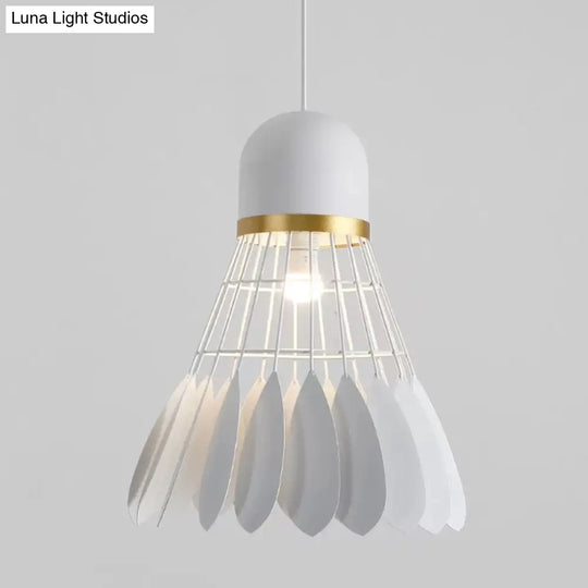 Modern Badminton Hanging Lamp - Artistic Metallic Pendant Ceiling Light For Dining Room