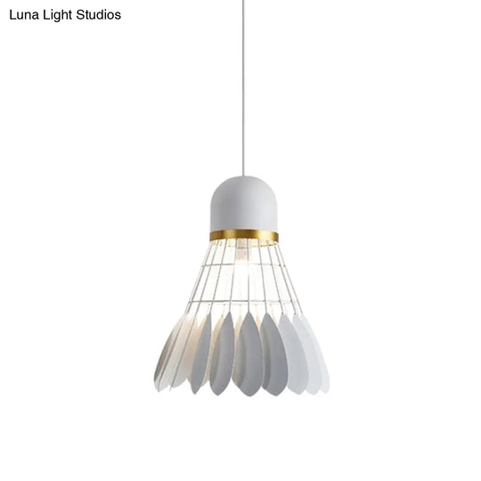 Modern Badminton Hanging Lamp - Artistic Metallic Pendant Ceiling Light For Dining Room