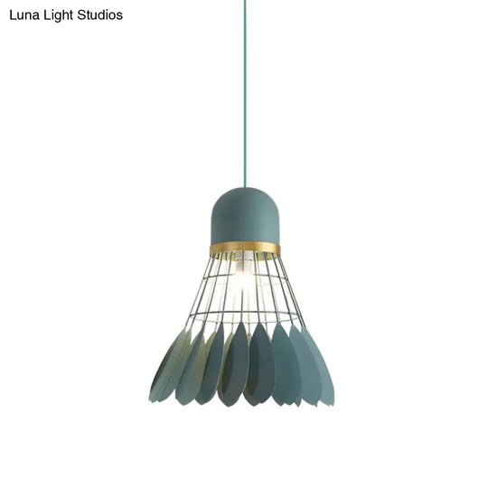 Modern Badminton Hanging Lamp - Artistic Metallic Pendant Ceiling Light For Dining Room