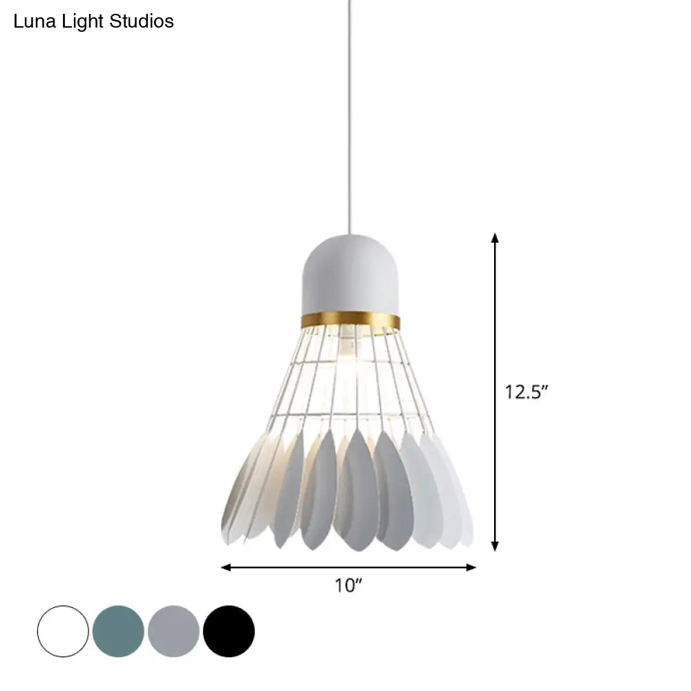 Modern Badminton Hanging Lamp - Artistic Metallic Pendant Ceiling Light For Dining Room