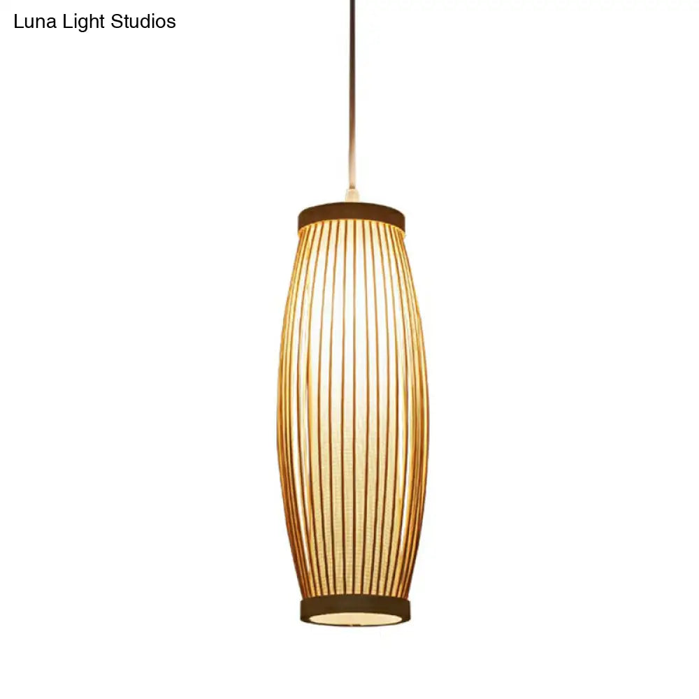 Modern Bamboo Drop Pendant Ceiling Light For Dining Room