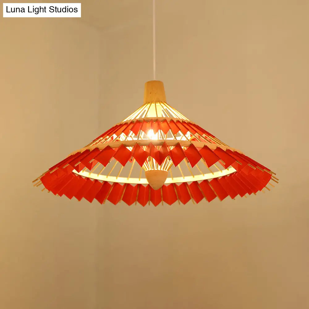 Modern Bamboo Umbrella Pendant Light - Stylish Ceiling Lighting For Restaurants