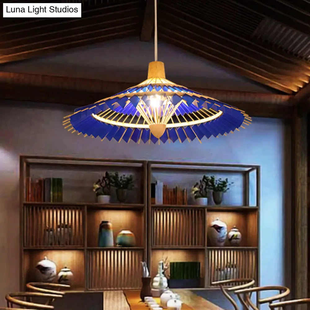 Modern Bamboo Umbrella Pendant Light - Stylish Ceiling Lighting For Restaurants