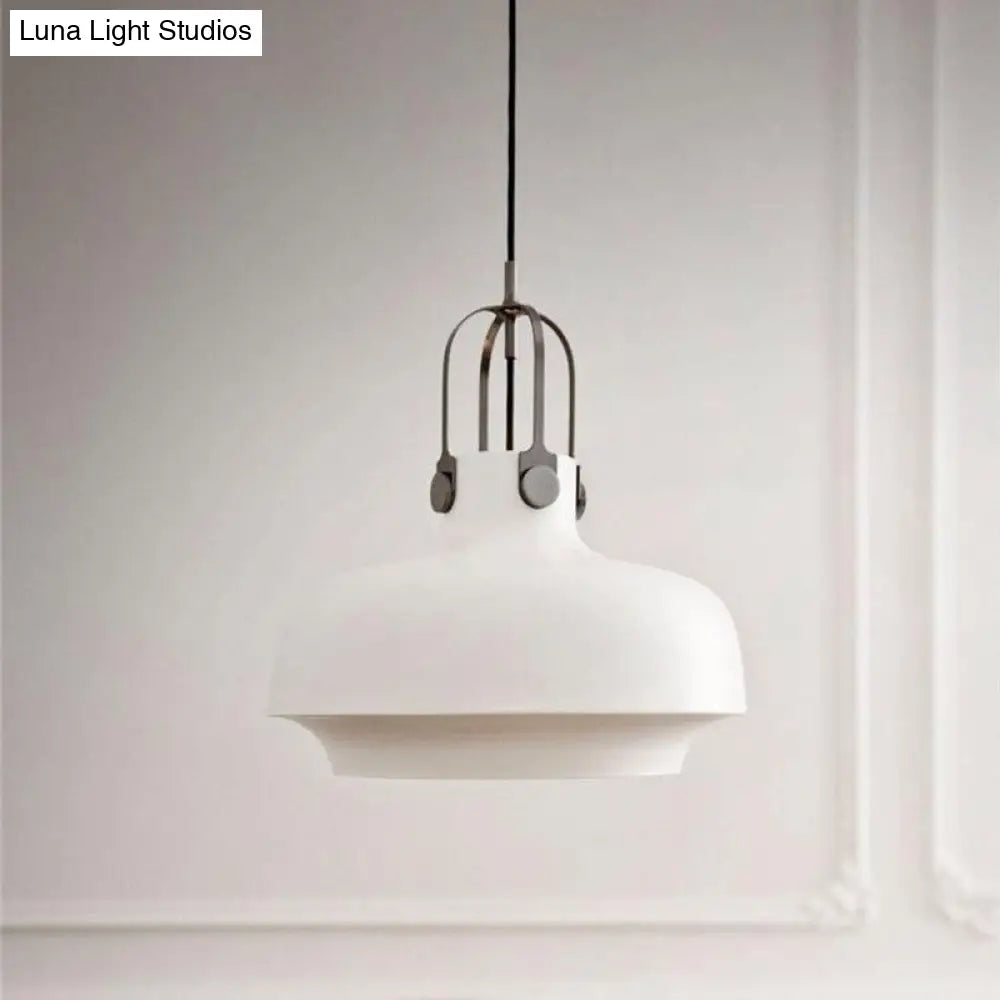 Modern Barn Metal Pendant Light - 10’/14’ Wide White/Pink