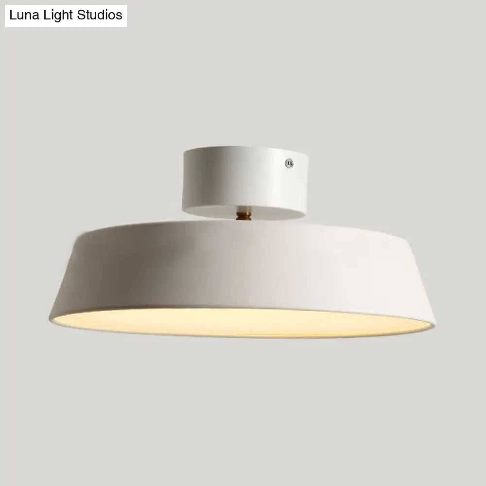 Modern Barn Semi Mount Lighting: Rotatable Ceiling Light Fixture With White/Green Acrylic Diffuser