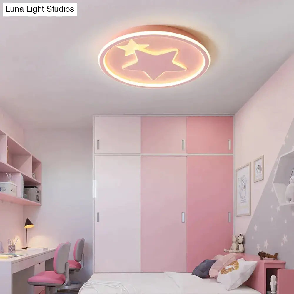 Modern Bedroom Star Round Ceiling Lamp