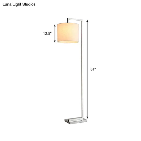 Modern Beige Cylinder Floor Lamp: Led Standing Light For Living Room