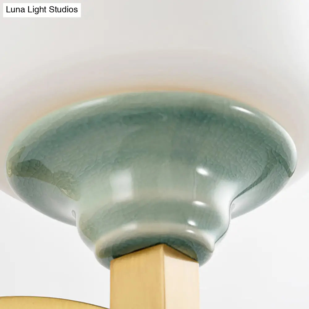 Modern Bell Shade Wall Light Sconce In Gold For Dining Room With Frosted Glass