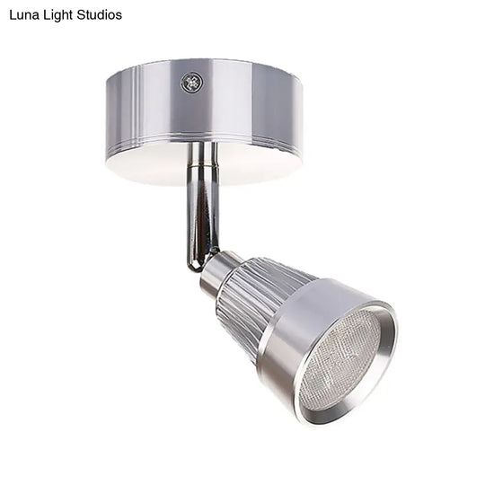 Modern Bell Wall Light: Rotatable Metal Led Sconce In Black/Chrome - With/Without Switch