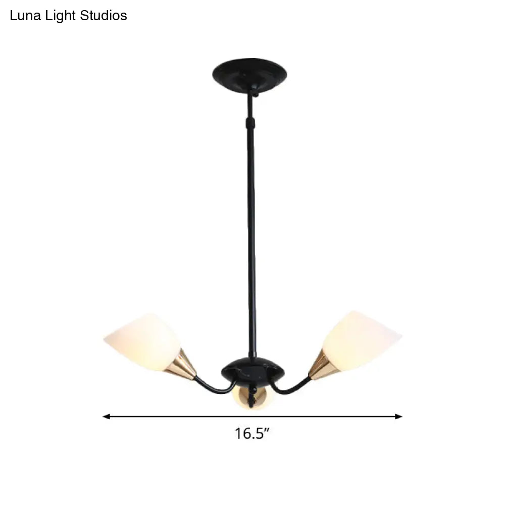 Modern Beveled Glass Chandelier With Starburst Design - Black Hanging Ceiling Light (3/6/8 Heads)