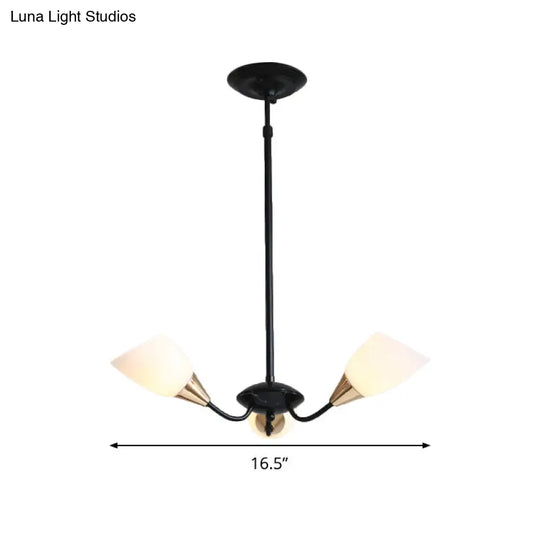 Modern Beveled Glass Chandelier With Starburst Design - Black Hanging Ceiling Light (3/6/8 Heads)