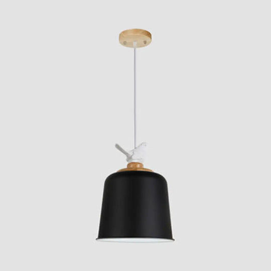 Modern Bird Aluminum Pendant Light With Empire Shade - Perfect For Porch Black