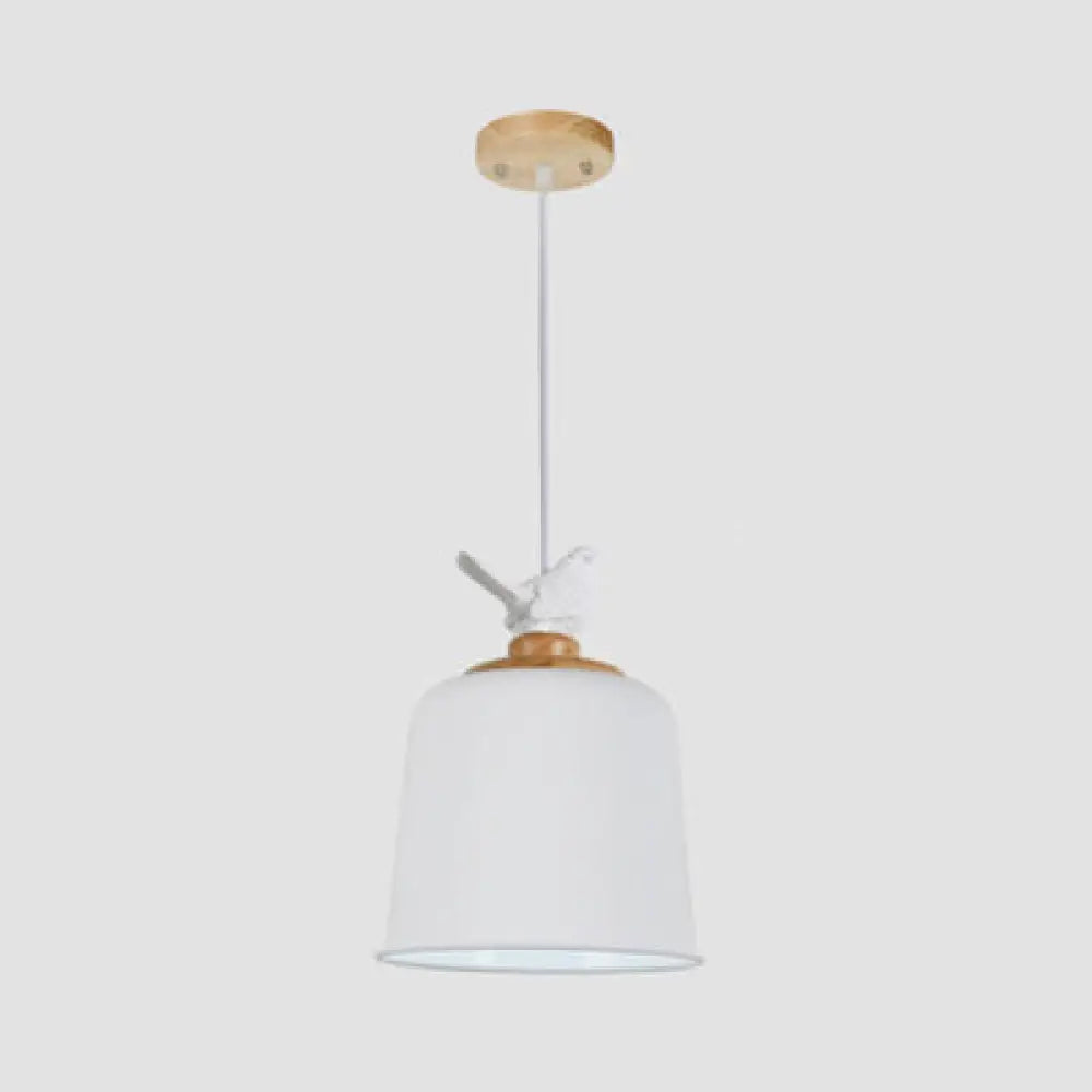 Modern Bird Aluminum Pendant Light With Empire Shade - Perfect For Porch White