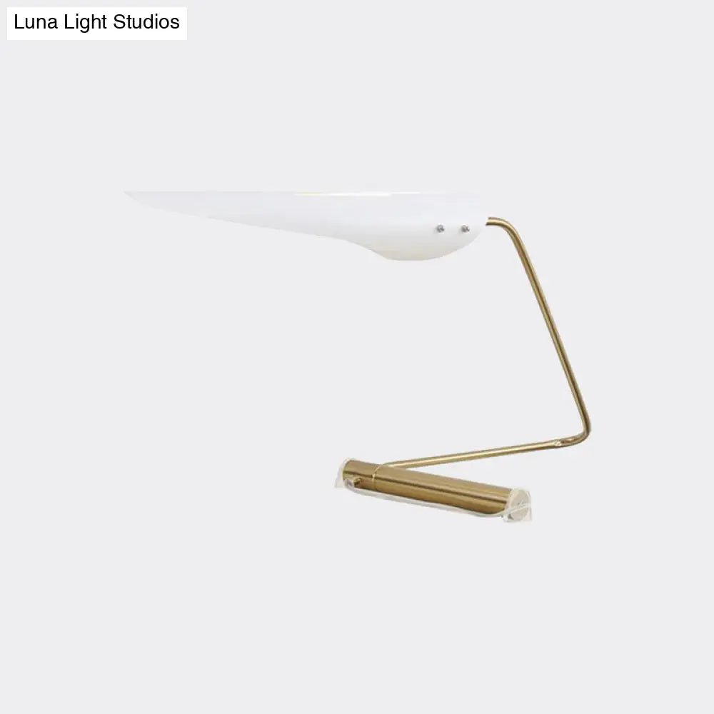 Modern Bird-Like Standing Lamp With Metal Shade - Contemporary 1 Bulb Table For Living Room