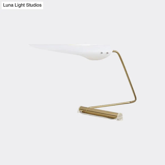 Modern Bird-Like Standing Lamp With Metal Shade - Contemporary 1 Bulb Table For Living Room