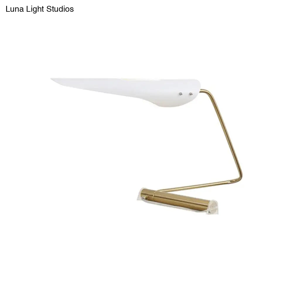 Modern Bird-Like Standing Lamp With Metal Shade - Contemporary 1 Bulb Table For Living Room