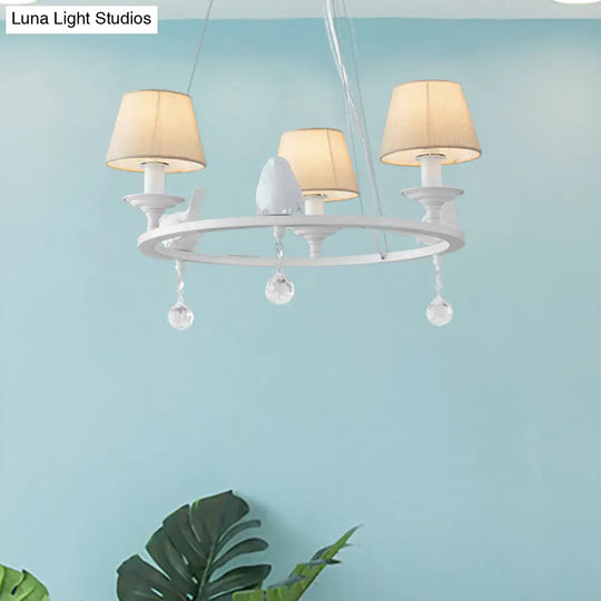 Modern Bird Pendant Chandelier In White For Villa