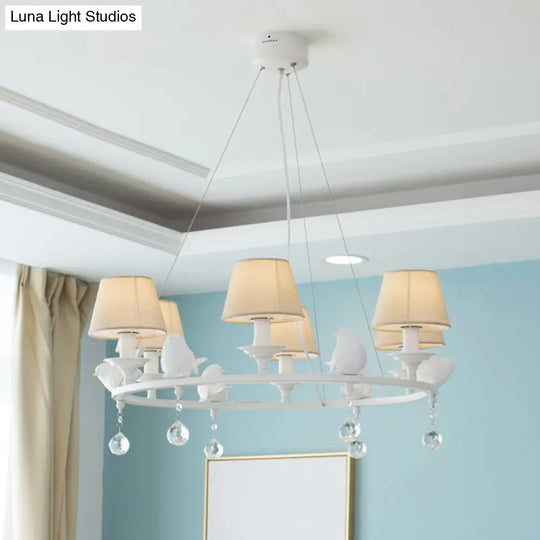 Modern Bird Pendant Chandelier In White For Villa