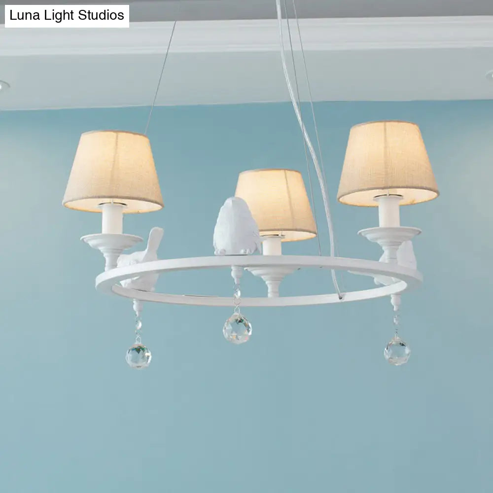 Modern Bird Pendant Chandelier In White For Villa