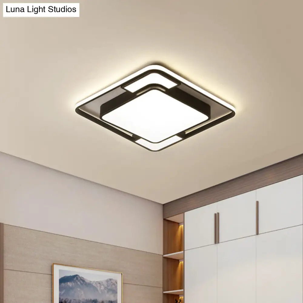 Modern Black Acrylic Ceiling Light Led Flush Mount - Warm/White/3 Color Living Room