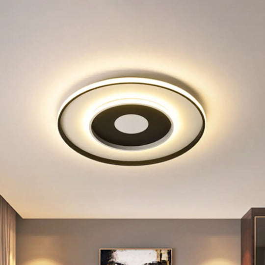 Modern Black Acrylic Circle Ceiling Light Fixture - 18’/23.5’ Wide Flush Mount With