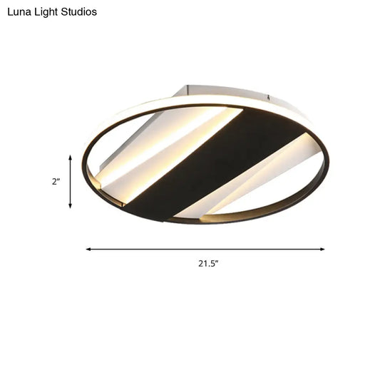 Modern Black Acrylic Living Room Ring Ceiling Light