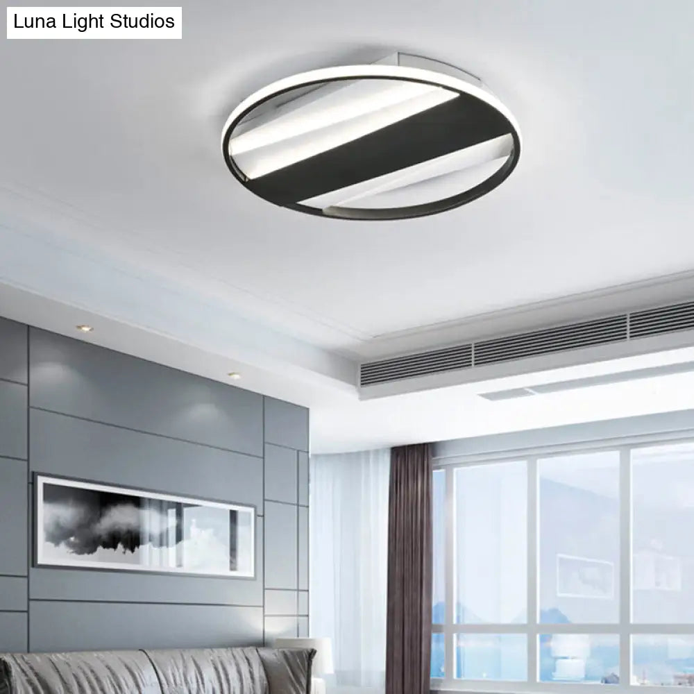 Modern Black Acrylic Living Room Ring Ceiling Light / 18 White