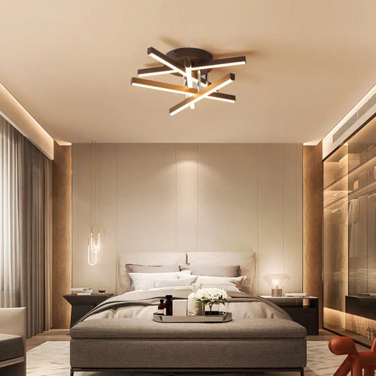 Modern Black Aluminum Led Flush Mount Ceiling Light For Bedrooms 5 / Warm