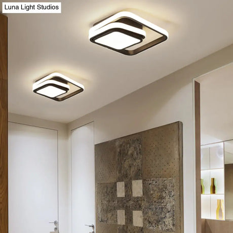 Modern Black Aluminum Led Flush Mount Ceiling Light For Foyer