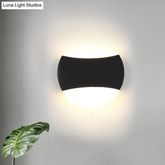 Modern Black Aluminum Led Wall Sconce Light Fixture For Patio