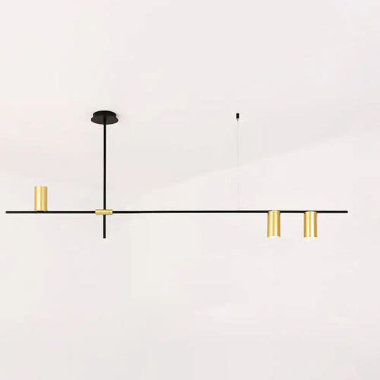 Modern Black And Gold Chandelier With Cross Arm Design – Stylish Living Room Hanging Light 3 /