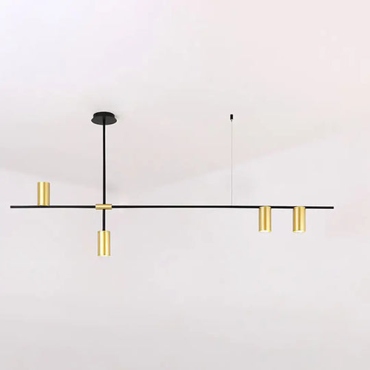 Modern Black And Gold Chandelier With Cross Arm Design – Stylish Living Room Hanging Light 4 /