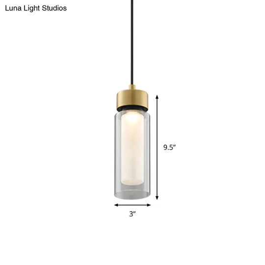 Modern Black And Gold Led Pendant Light With Clear Glass Shade - Simplicity Collection