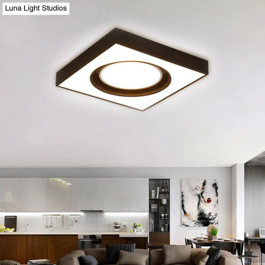 Modern Black And White Acrylic Led Ceiling Light For Cloth Shop / 23.5 Warm