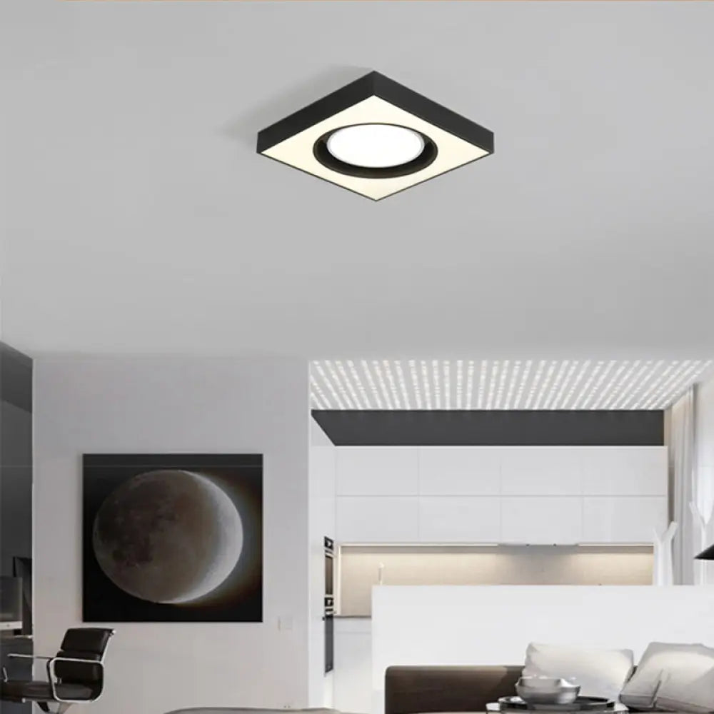 Modern Black And White Acrylic Led Ceiling Light For Cloth Shop / 16’ Warm